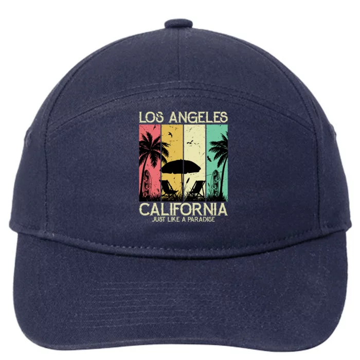 Los Angeles California Just Like A Paradise Retro 7-Panel Snapback Hat