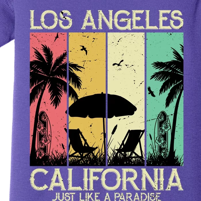 Los Angeles California Just Like A Paradise Retro Baby Bodysuit