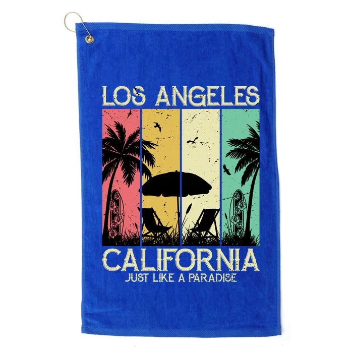 Los Angeles California Just Like A Paradise Retro Platinum Collection Golf Towel