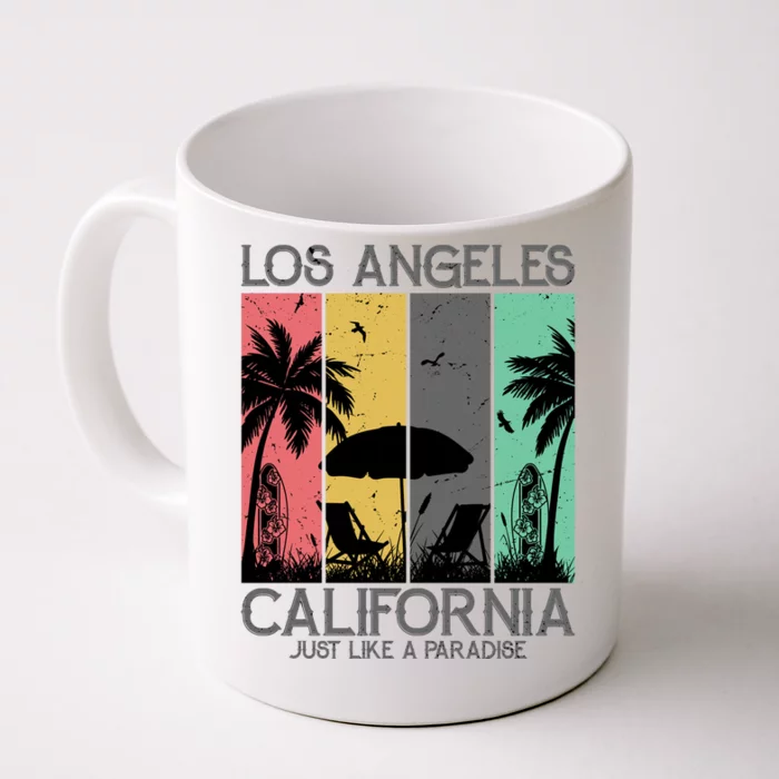 Los Angeles California Just Like A Paradise Retro Front & Back Coffee Mug