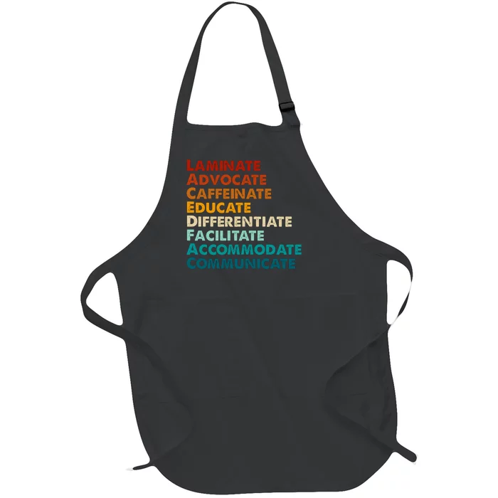 Laminate Advocate Caffeinate Educate SPED Special Education Full-Length Apron With Pocket