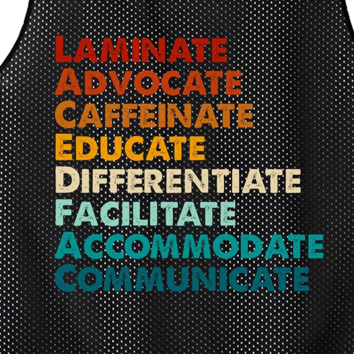 Laminate Advocate Caffeinate Educate SPED Special Education Mesh Reversible Basketball Jersey Tank