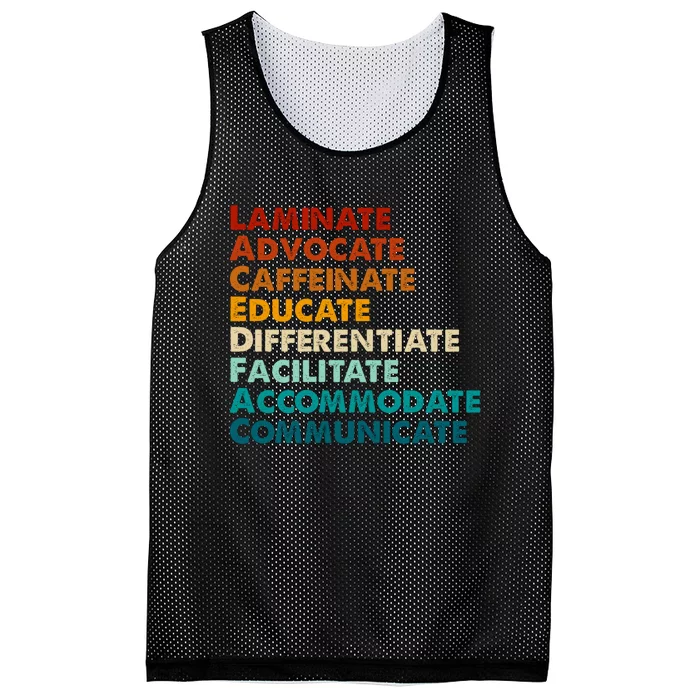 Laminate Advocate Caffeinate Educate SPED Special Education Mesh Reversible Basketball Jersey Tank