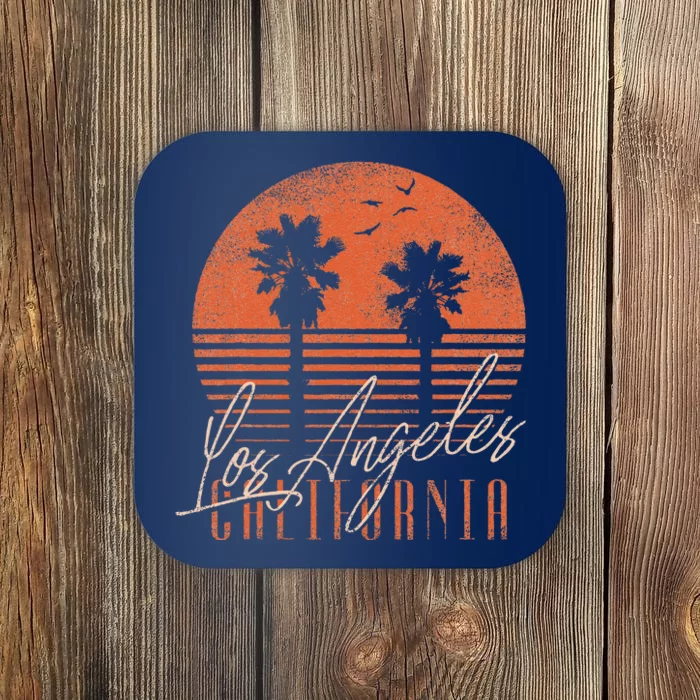 Los Angeles California Beach Retro Summer Graphic Coaster