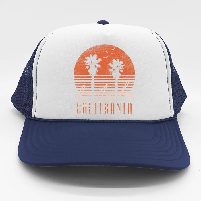 Los Angeles California Beach Retro Summer Graphic Trucker Hat