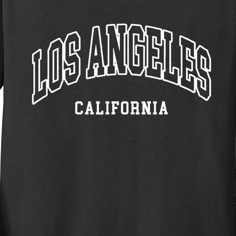 Los Angeles California Throwback Design Classic Kids Long Sleeve Shirt