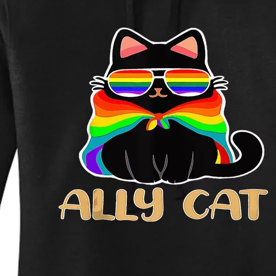 LGBT Ally Cat Be Kind Gay Rainbow Funny LGBTQ Gift Idea Women's Pullover Hoodie