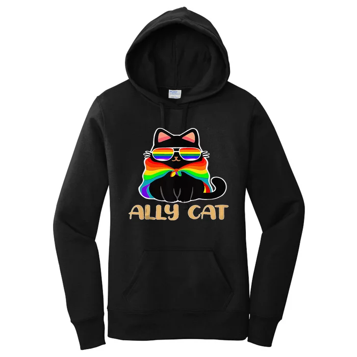 LGBT Ally Cat Be Kind Gay Rainbow Funny LGBTQ Gift Idea Women's Pullover Hoodie