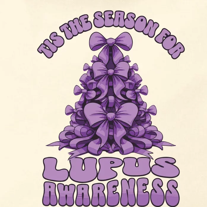 Lupus Awareness Christmas Lupus Ribbon Zip Tote Bag