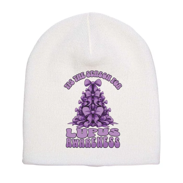 Lupus Awareness Christmas Lupus Ribbon Short Acrylic Beanie