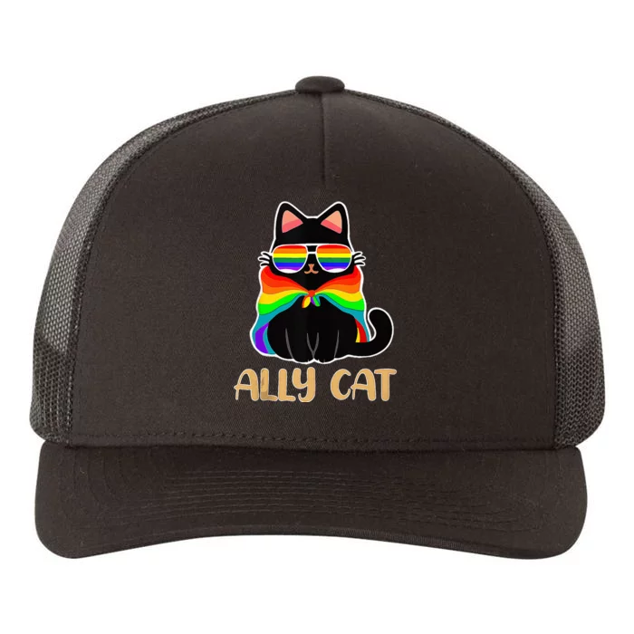 LGBT Ally Cat Be Kind Gay Rainbow Funny LGBTQ Gift Yupoong Adult 5-Panel Trucker Hat