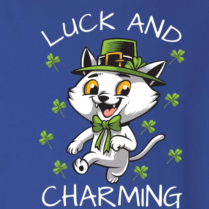 Luck And Charming Leprechaun Cat St Patricks Day Cute Gift Toddler Long Sleeve Shirt