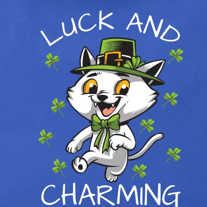 Luck And Charming Leprechaun Cat St Patricks Day Cute Gift Zip Tote Bag