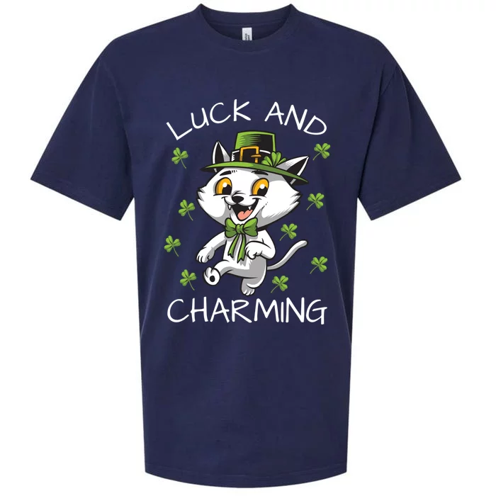 Luck And Charming Leprechaun Cat St Patricks Day Cute Gift Sueded Cloud Jersey T-Shirt