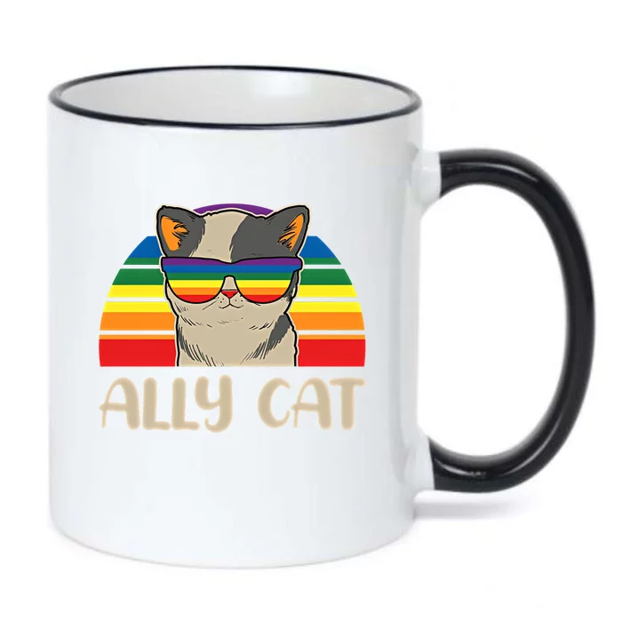 LGBT Ally Cat Pride Cat LGBT Support Equal Rights LGBTQ Pride Month Black Color Changing Mug