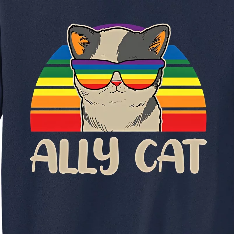 LGBT Ally Cat Pride Cat LGBT Support Equal Rights LGBTQ Pride Month Tall Sweatshirt