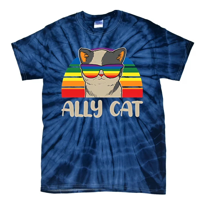 LGBT Ally Cat Pride Cat LGBT Support Equal Rights LGBTQ Pride Month Tie-Dye T-Shirt