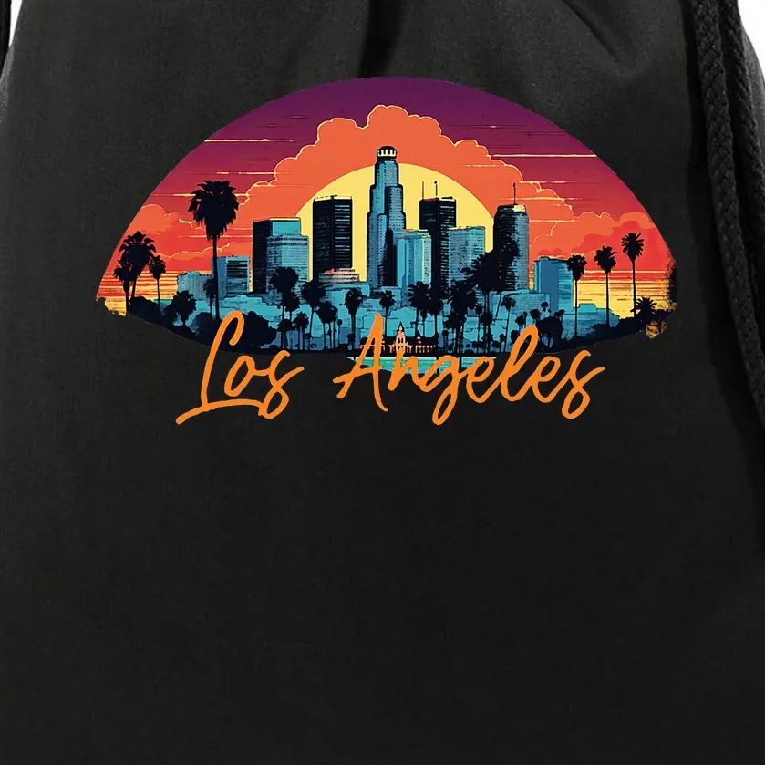 Los Angeles California City Downtown Skyline California L.A. Drawstring Bag