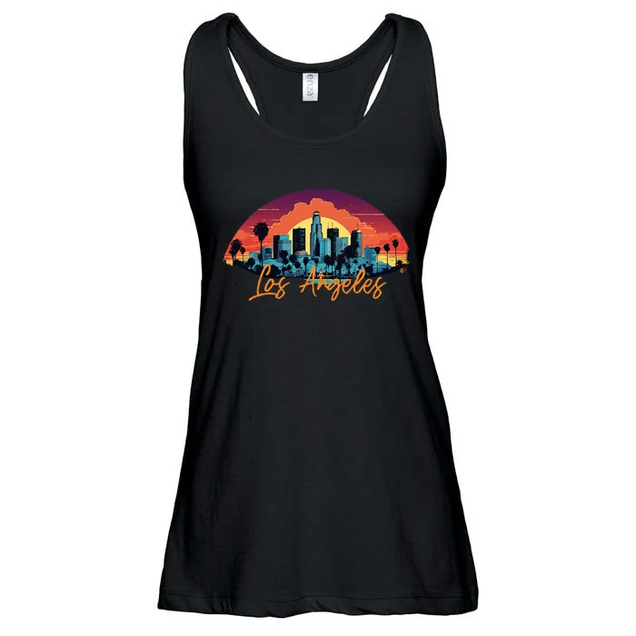 Los Angeles California City Downtown Skyline California L.A. Ladies Essential Flowy Tank