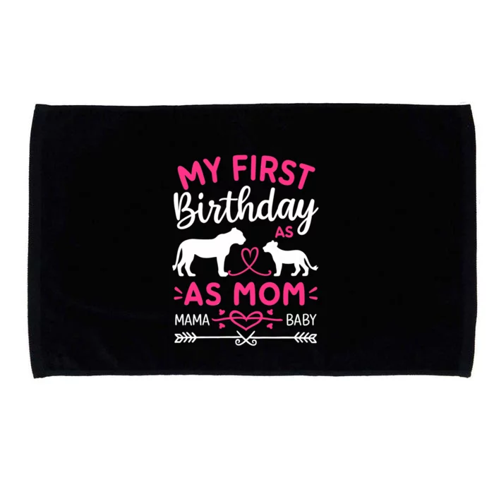 Lioness And Cub Love My First Birthday As Mom Gift Microfiber Hand Towel