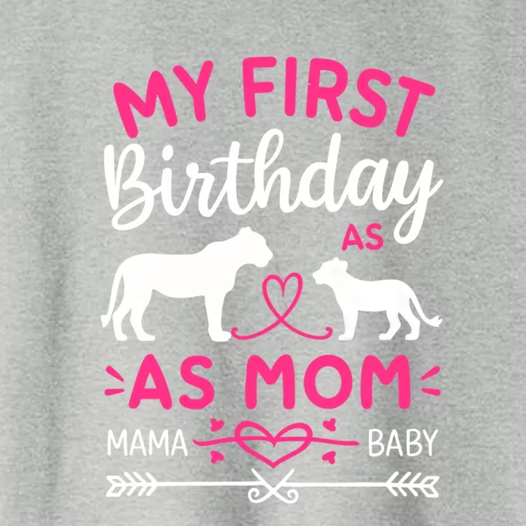 Lioness And Cub Love My First Birthday As Mom Gift Women's Crop Top Tee