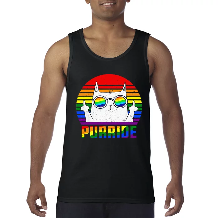 Lgbt Ally Cat Kitten Be Kind Gay Rainbow Funny Lgbtq Tank Top