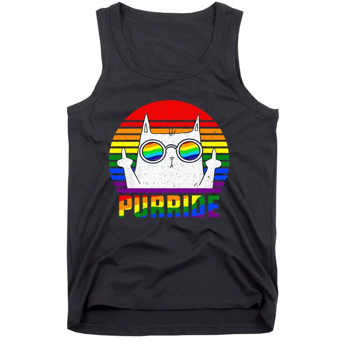 Lgbt Ally Cat Kitten Be Kind Gay Rainbow Funny Lgbtq Tank Top