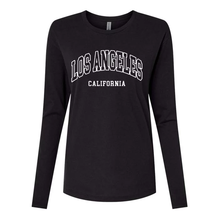 Los Angeles California Throwback Design Classic Womens Cotton Relaxed Long Sleeve T-Shirt