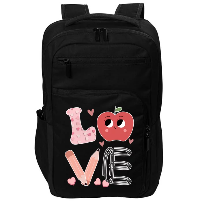 Love Apple Cute Teacher Gift Impact Tech Backpack