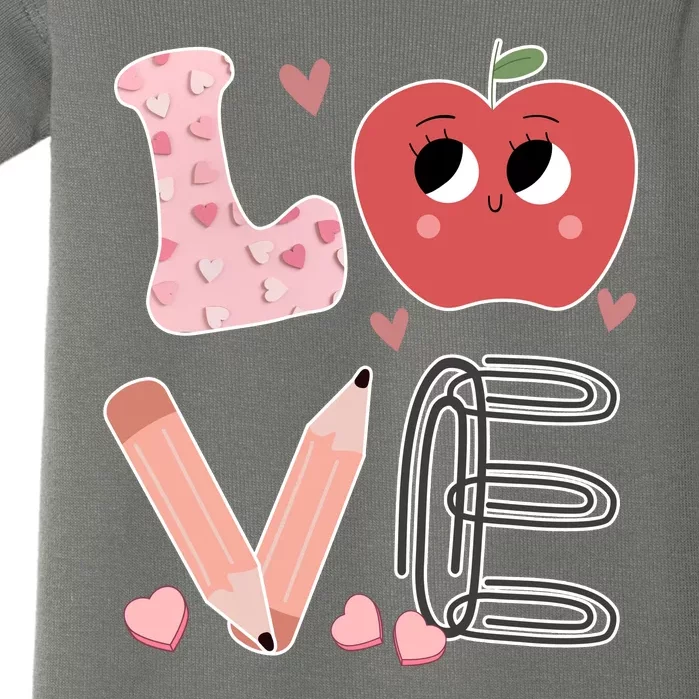 Love Apple Cute Teacher Gift Baby Bodysuit