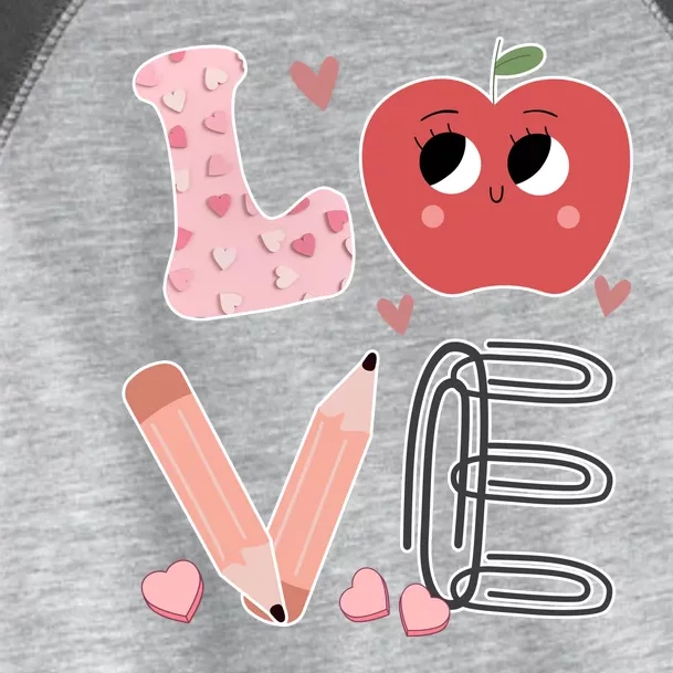 Love Apple Cute Teacher Gift Toddler Fine Jersey T-Shirt