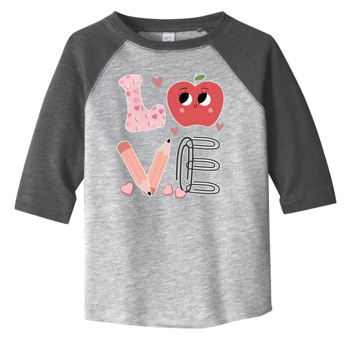 Love Apple Cute Teacher Gift Toddler Fine Jersey T-Shirt