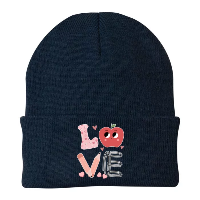 Love Apple Cute Teacher Gift Knit Cap Winter Beanie