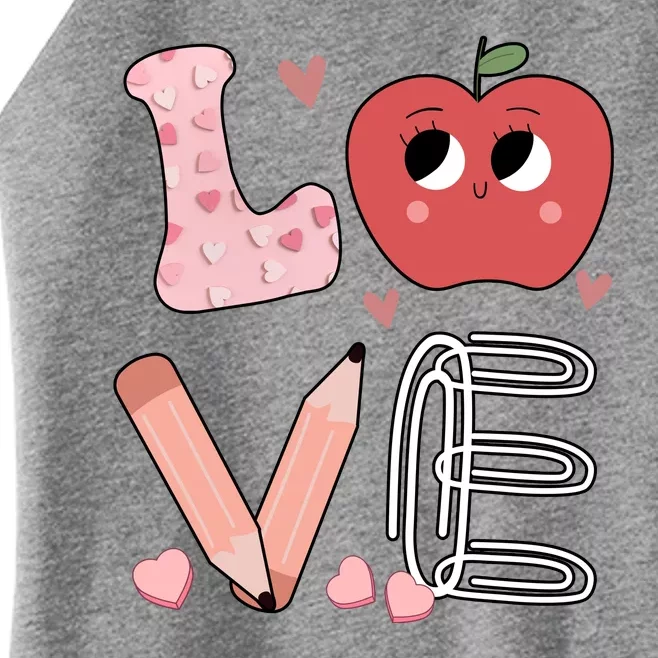 Love Apple Cute Teacher Gift Women’s Perfect Tri Rocker Tank