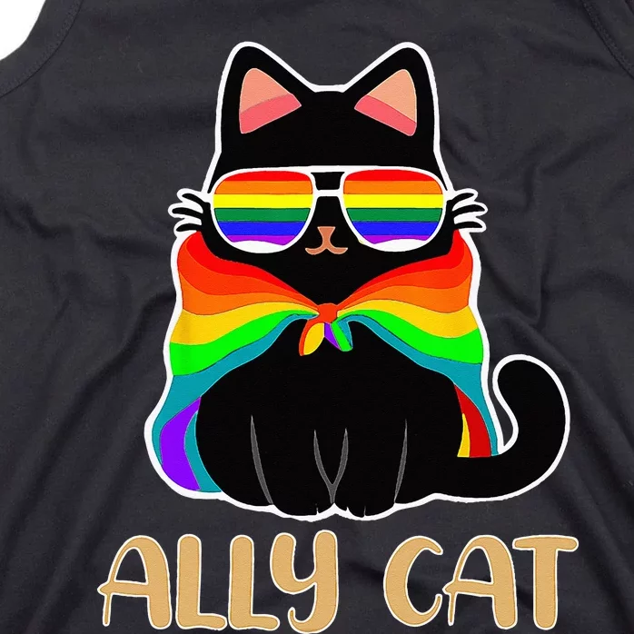 LGBT Ally Cat Be Kind Gay Rainbow Funny LGBTQ Gift Idea Tank Top