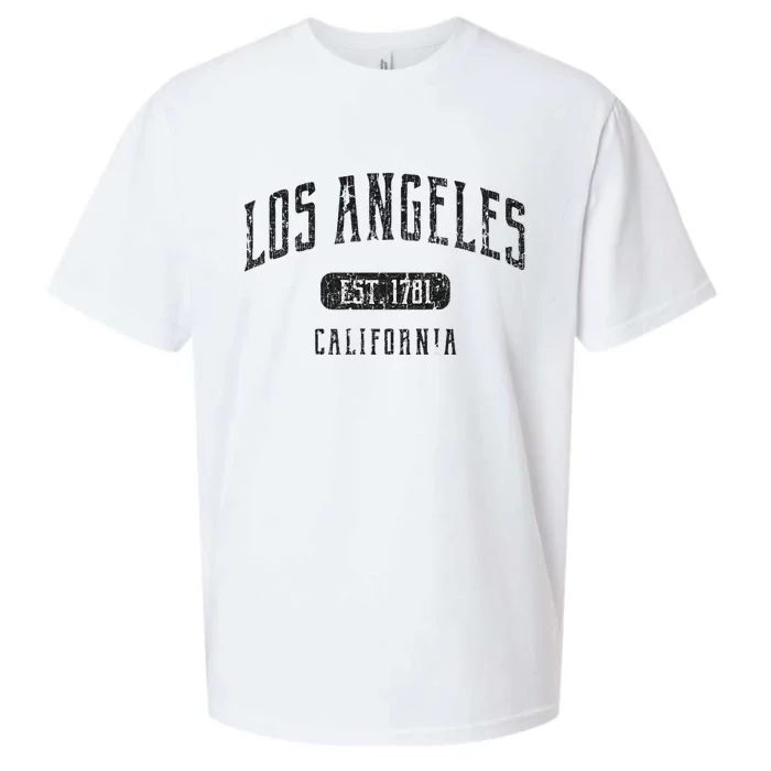 Los Angeles California Distressed Sports Sueded Cloud Jersey T-Shirt