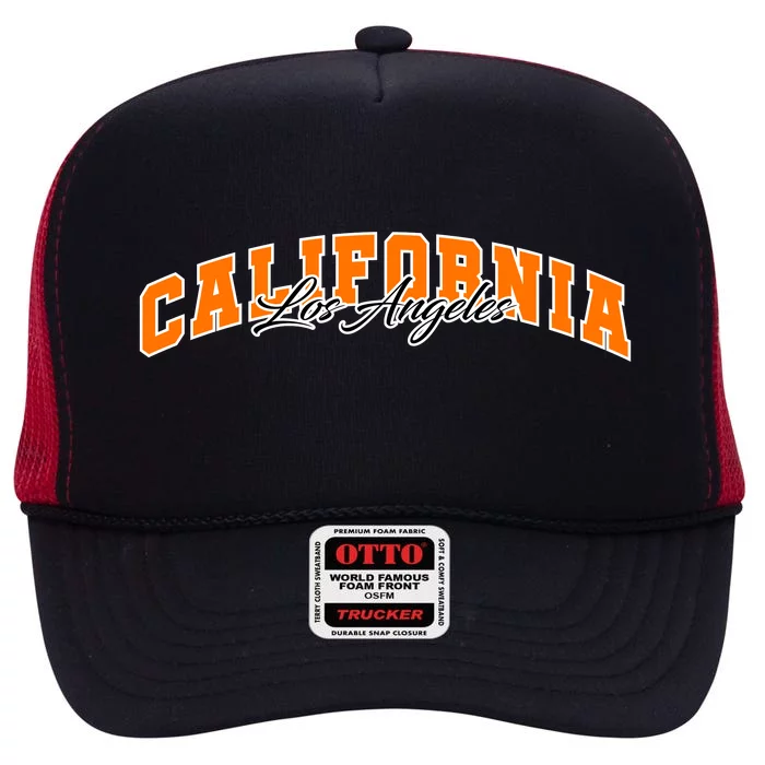 Los Angeles California Sporty Logo High Crown Mesh Trucker Hat