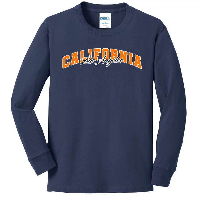 Los Angeles California Sporty Logo Kids Long Sleeve Shirt