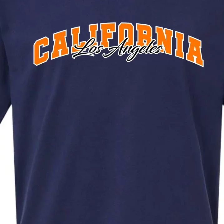 Los Angeles California Sporty Logo Sueded Cloud Jersey T-Shirt