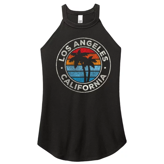 Los Angeles California Ca Vintage Graphic Retro 70s Women’s Perfect Tri Rocker Tank