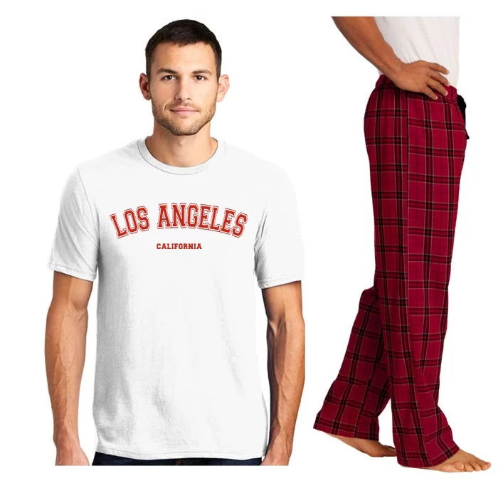 Los Angeles California CA Red Lette Pajama Set