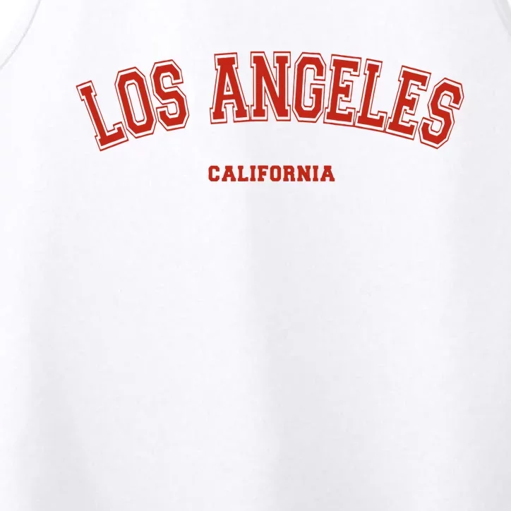 Los Angeles California CA Red Lette Performance Tank