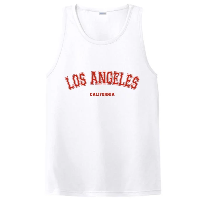 Los Angeles California CA Red Lette Performance Tank