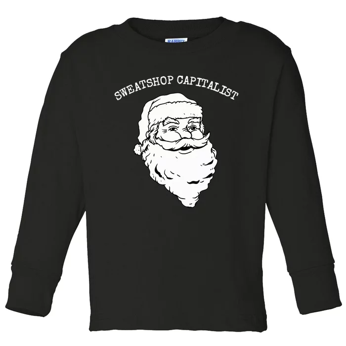 Leftist Anti Capitalist Santa Anarcho Communist Christmas Toddler Long Sleeve Shirt