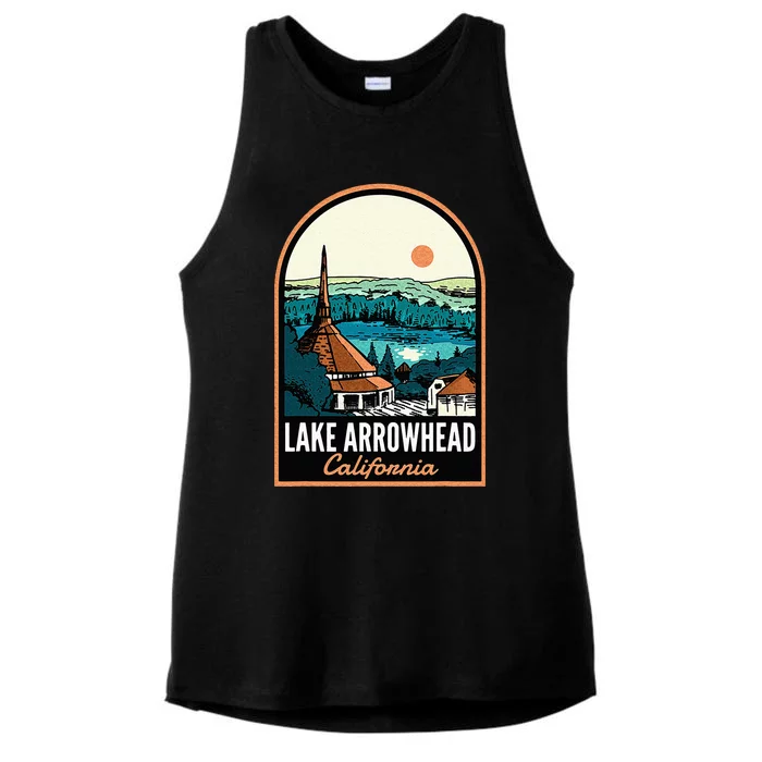 Lake Arrowhead California Vintage Ladies Tri-Blend Wicking Tank