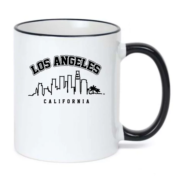 Los Angeles California City Skyline Retro Black Color Changing Mug