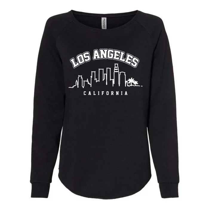 Los Angeles California City Skyline Retro Womens California Wash Sweatshirt