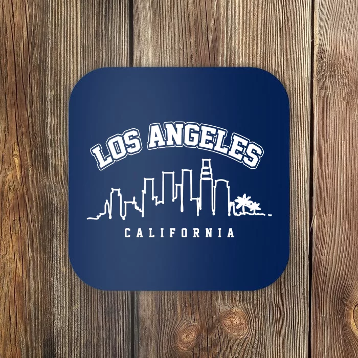 Los Angeles California City Skyline Retro Coaster