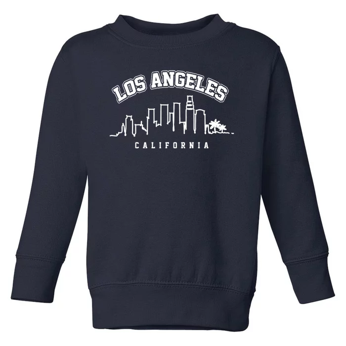 Los Angeles California City Skyline Retro Toddler Sweatshirt