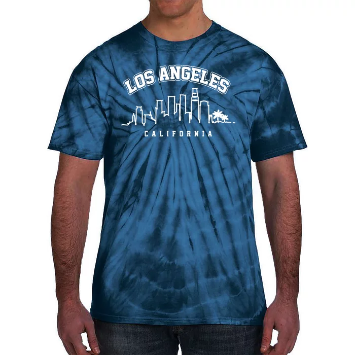 Los Angeles California City Skyline Retro Tie-Dye T-Shirt